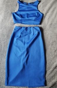 Two-Piece Royal Blue Cocktail Dress S